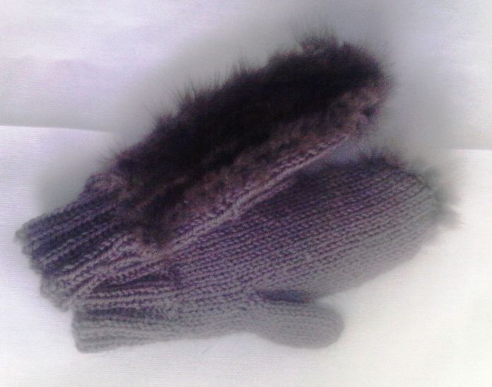 Варежки из меха куницы на трикотажной основе